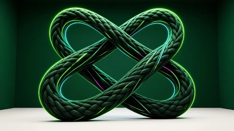 Green Braided Infinity Symbol