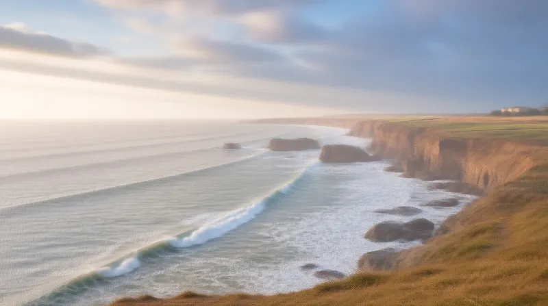 Misty Coastal Cliffs