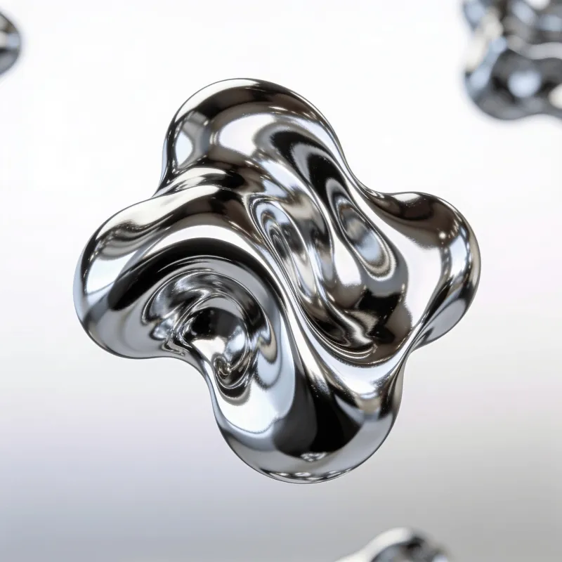 Liquid Chrome Fluid Blob