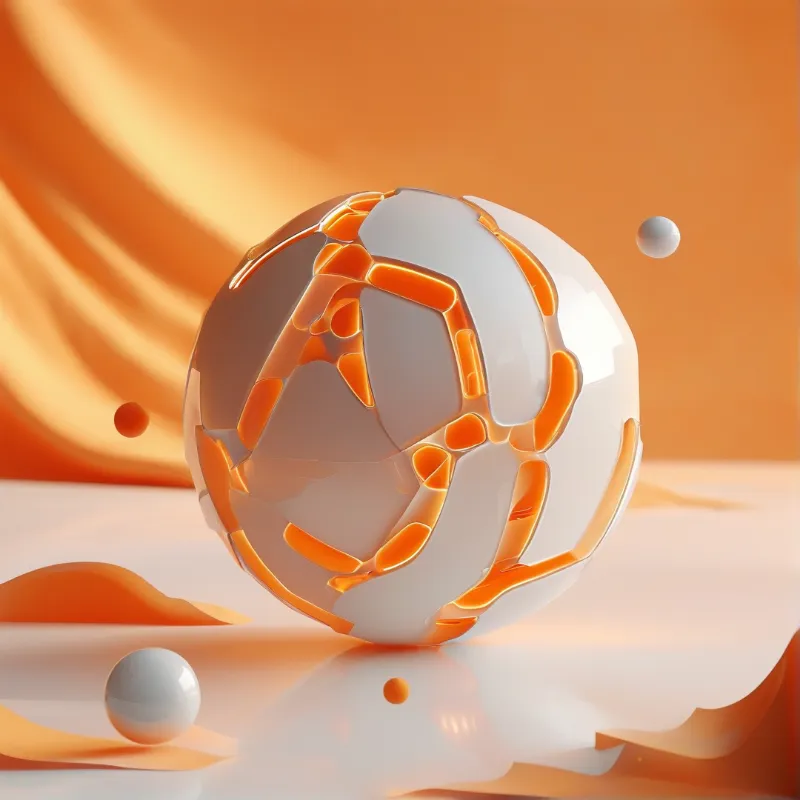 Abstract Orange 3D Sphere