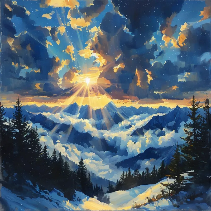 Sunlit Mountain Vista
