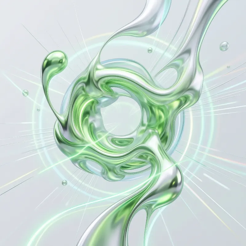 Abstract Metallic Green Fluid