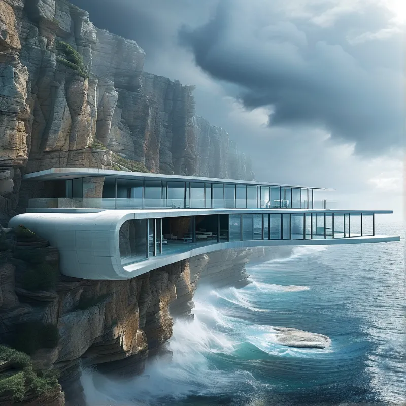 Cliffside Futuristic House
