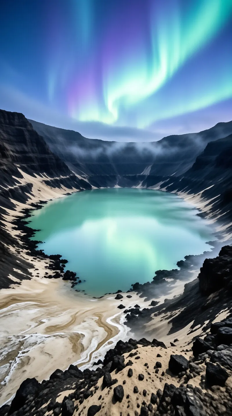 Aurora over Crater Lake