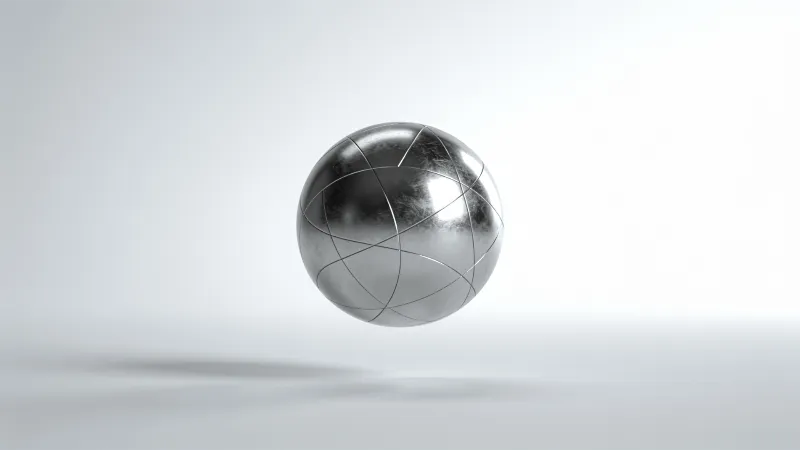 Minimalist, Metallic Floating Orb
