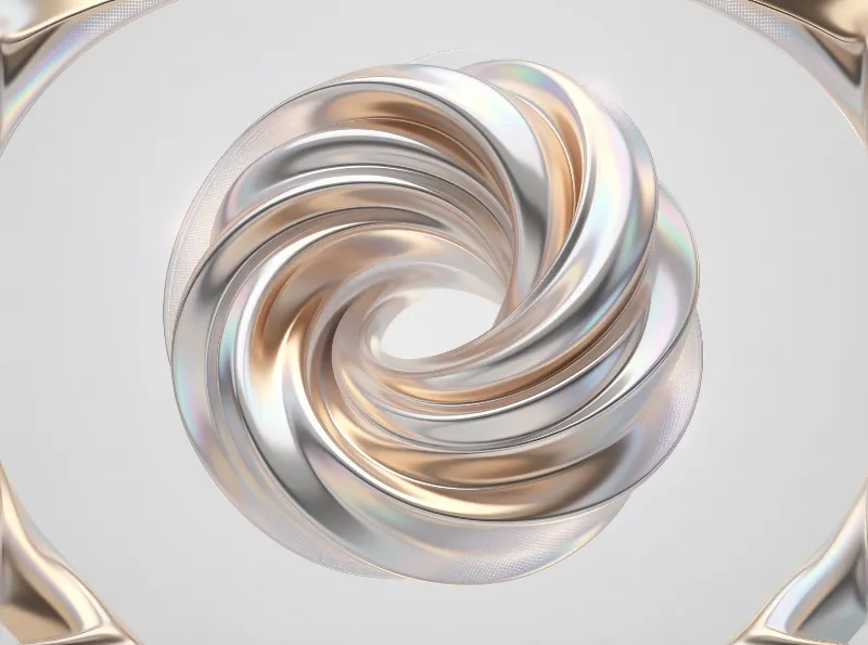 Iridescent Metallic Spiral Torus