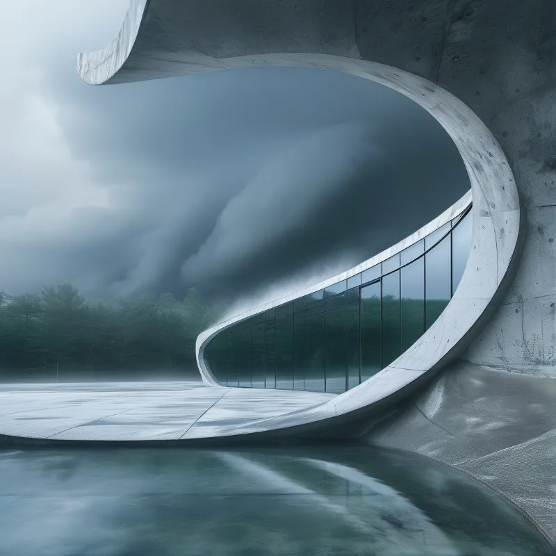 Minimalist Curved Concrete Design