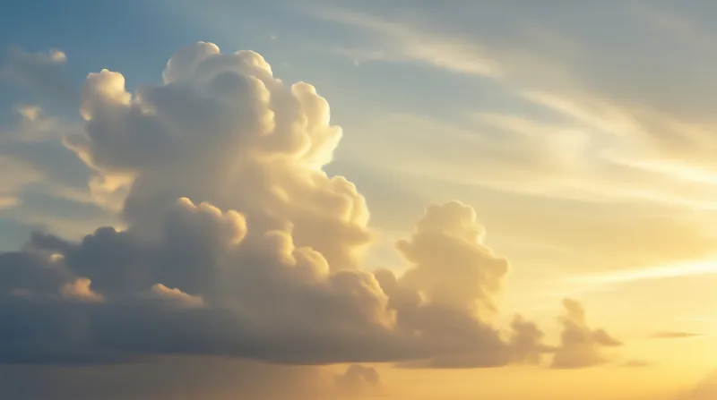 Golden Hour Cumulus Clouds