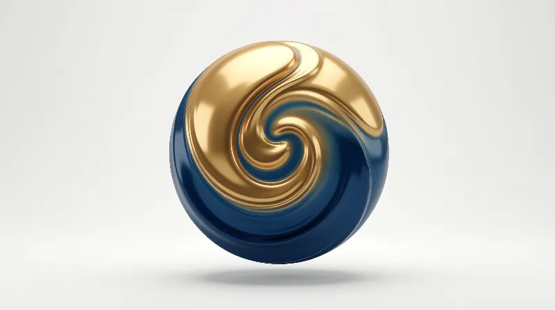 Golden Blue Swirling Sphere
