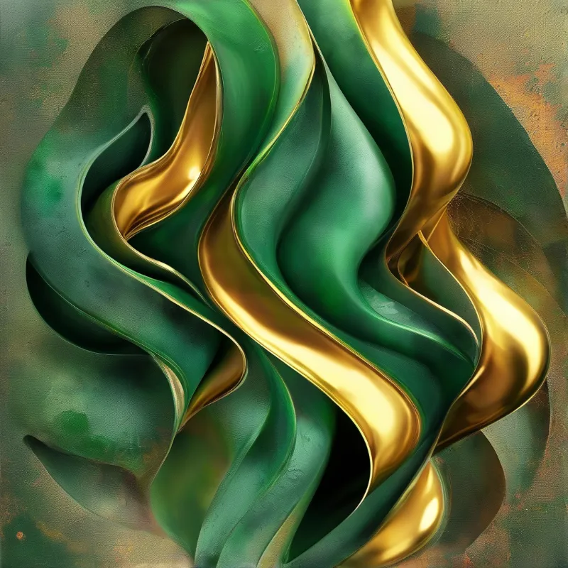 Liquid Green Gold Flow