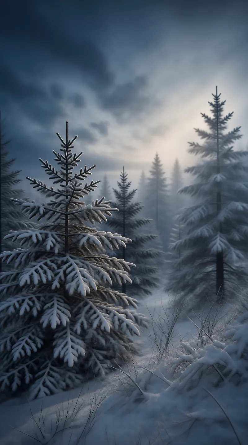 Misty Winter Forest