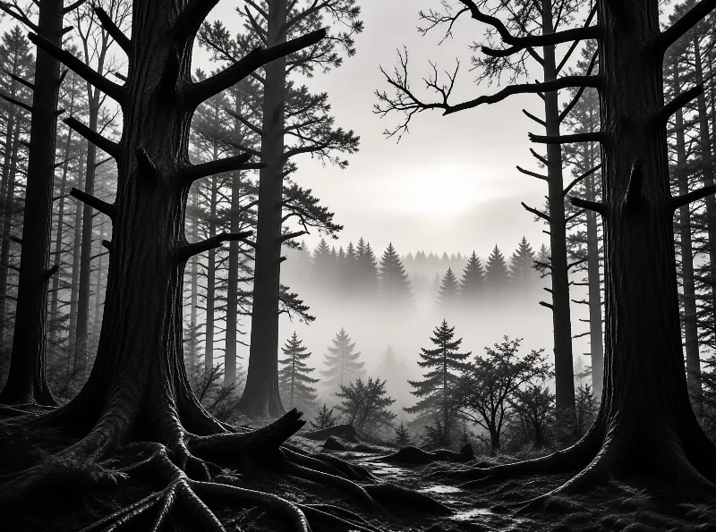 Misty Forest Landscape