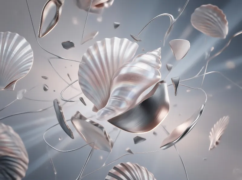 Abstract Seashells Floating