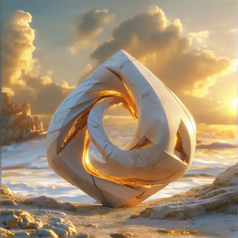 Abstract Sculpture at Sunset