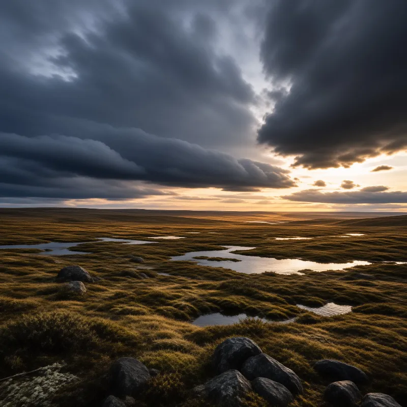 Wetland at Dramatic Sunset