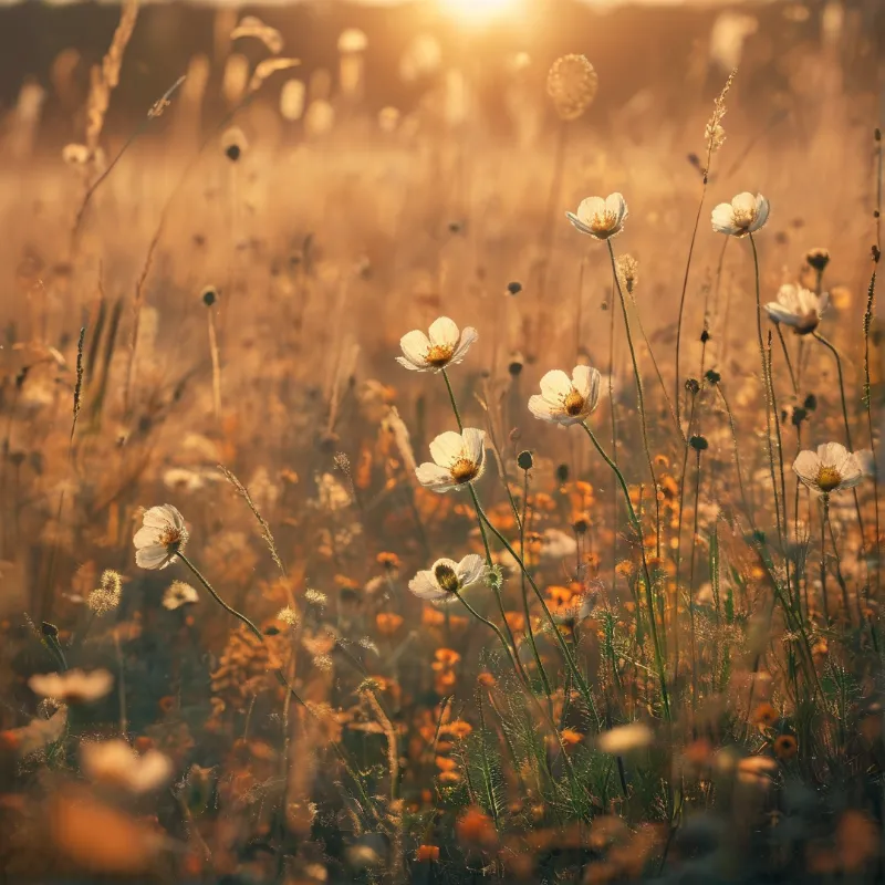 Golden Hour Wildflower Field