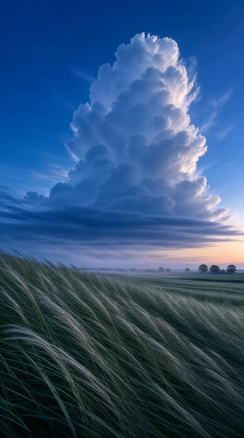 Towering Cloud Over Field