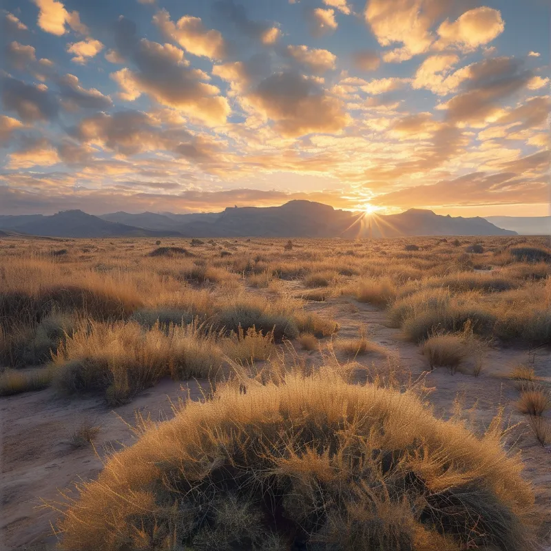 Golden Desert Sunset