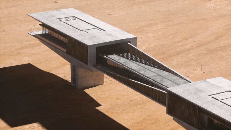 Bridge in Desert Plain
