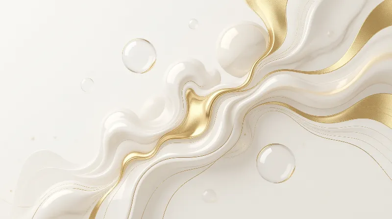 Abstract White and Gold Waves