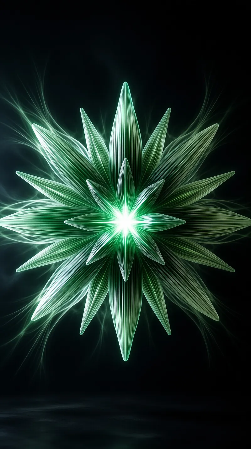 Glowing Green Energy Flower
