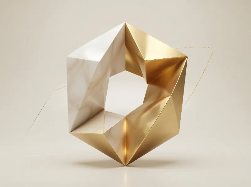 Abstract Gold Marble Geometry