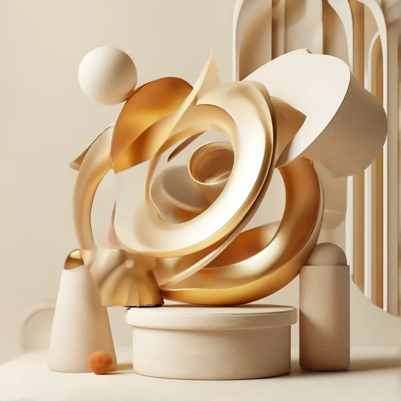 Abstract Gold Sculpture
