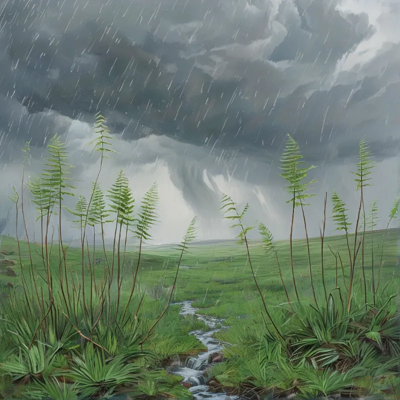 Rainy Day in the Fields