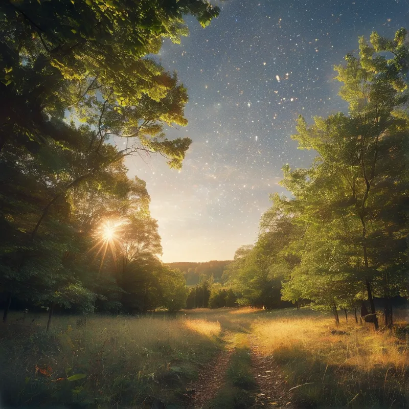 Path Through Starry Forest