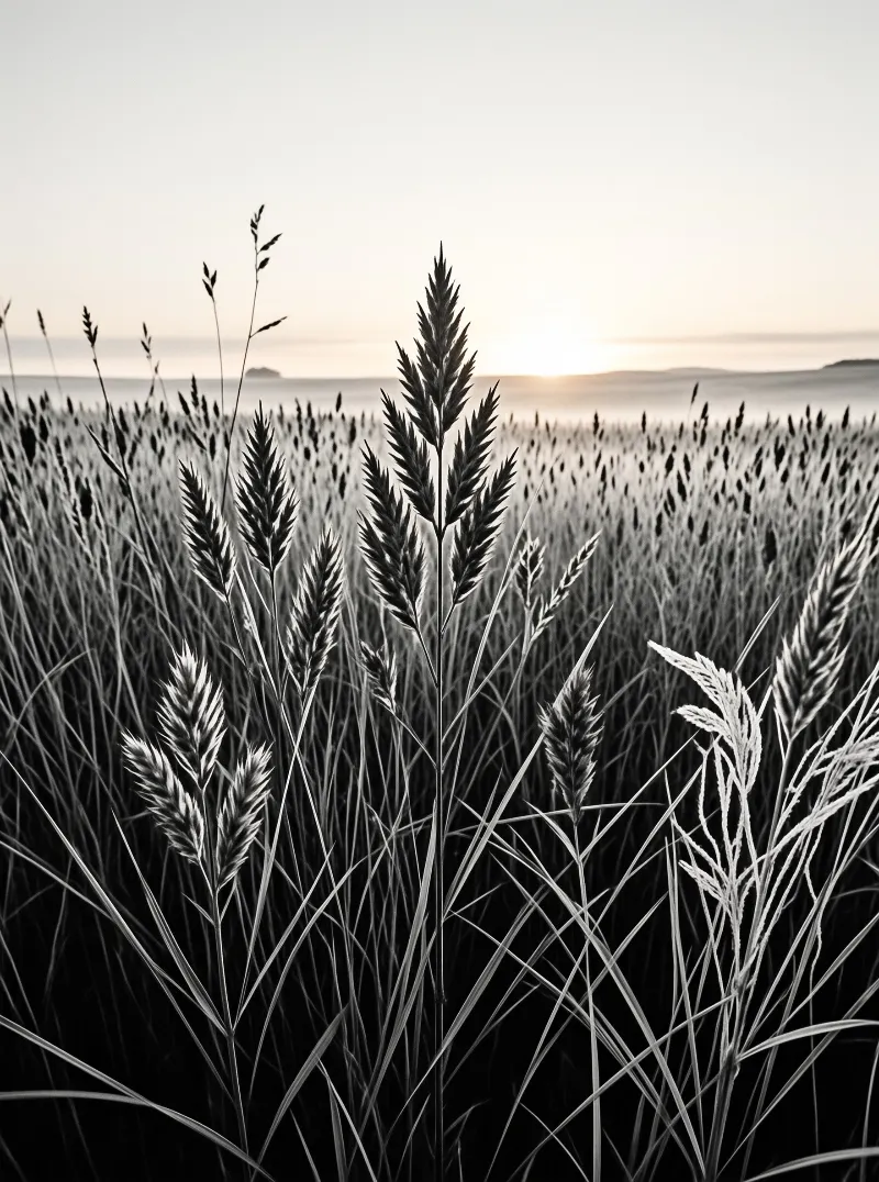 Backlit Wheat Field