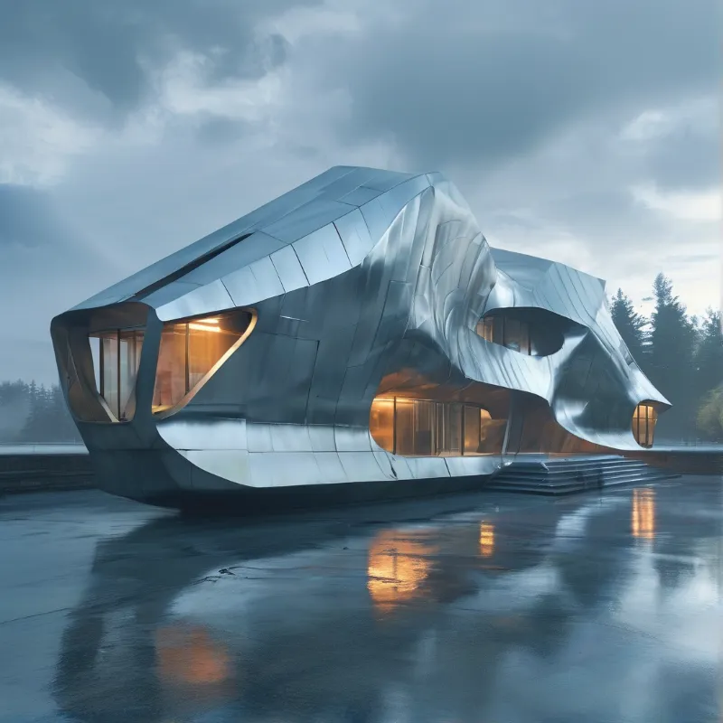 Futuristic Metallic Building