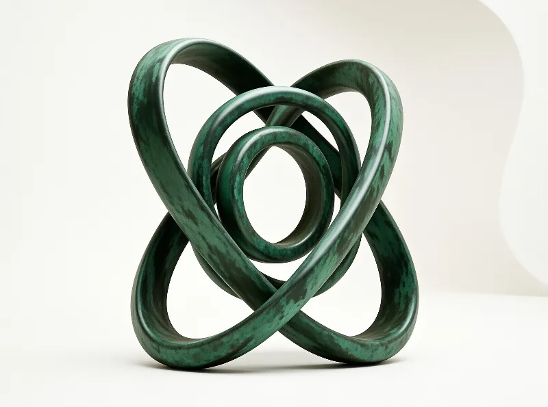 Green Twisted Knot Sculpture