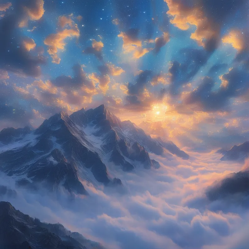 Mountain Sunset Sky