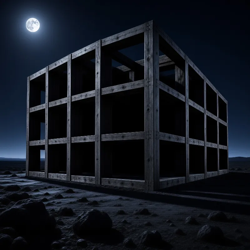 Wooden Frame Under Moonlight