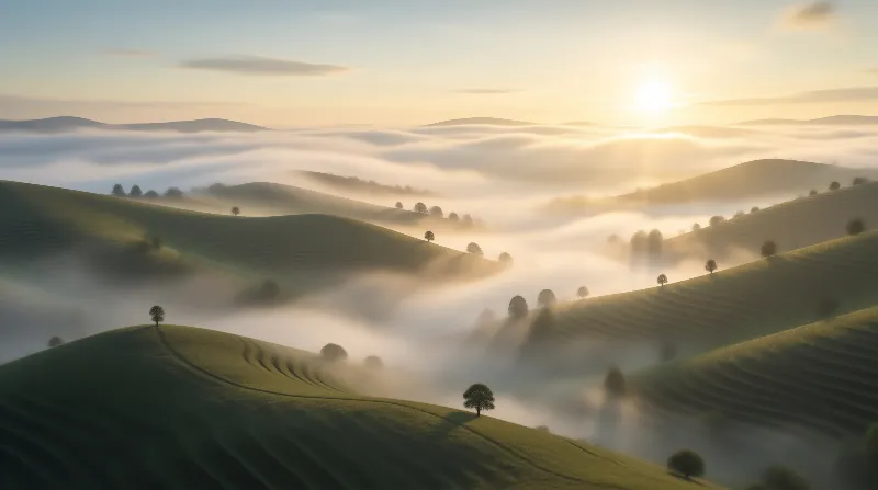 Misty Morning Hills