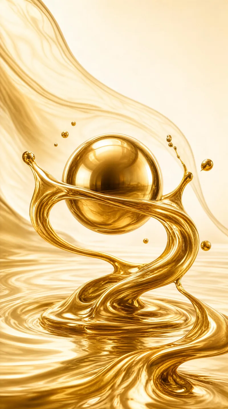 Golden Liquid Splash