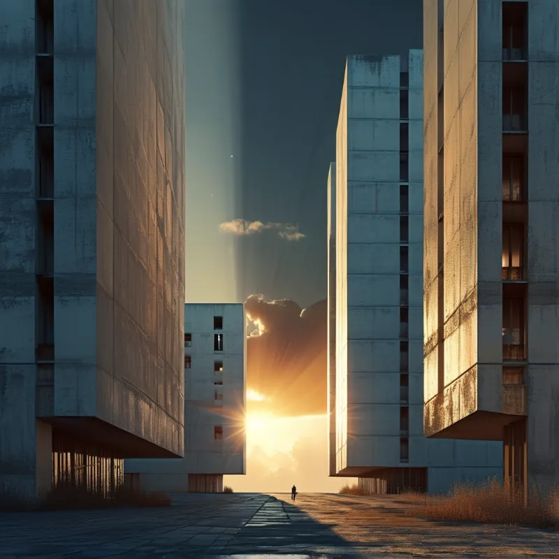 Urban Sunset Pathway