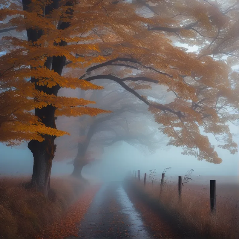 Misty Autumn Path