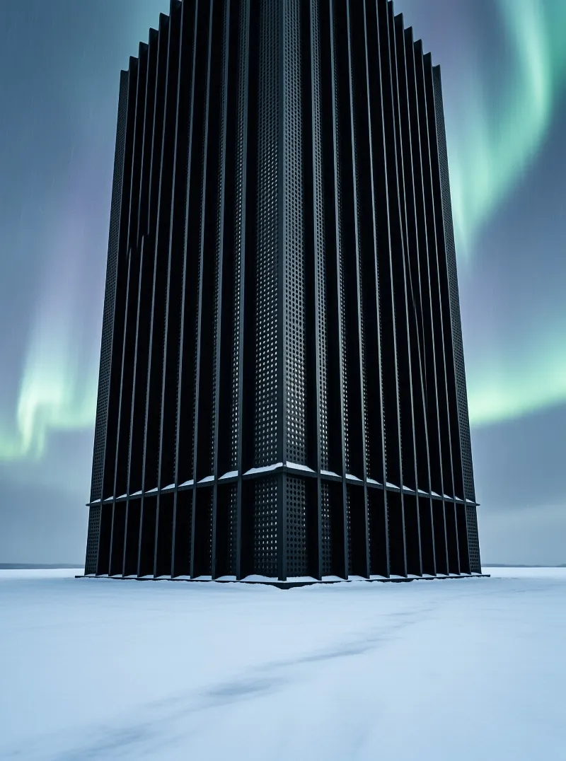 Aurora Tower in Snow