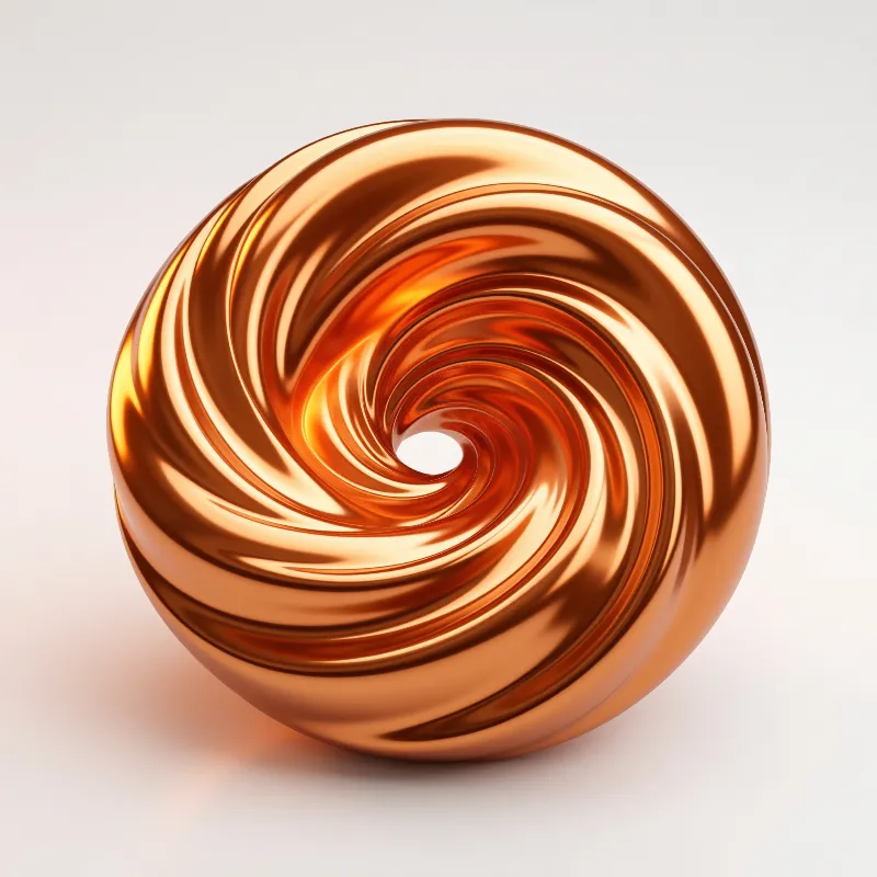 Swirling Copper Metal Sphere