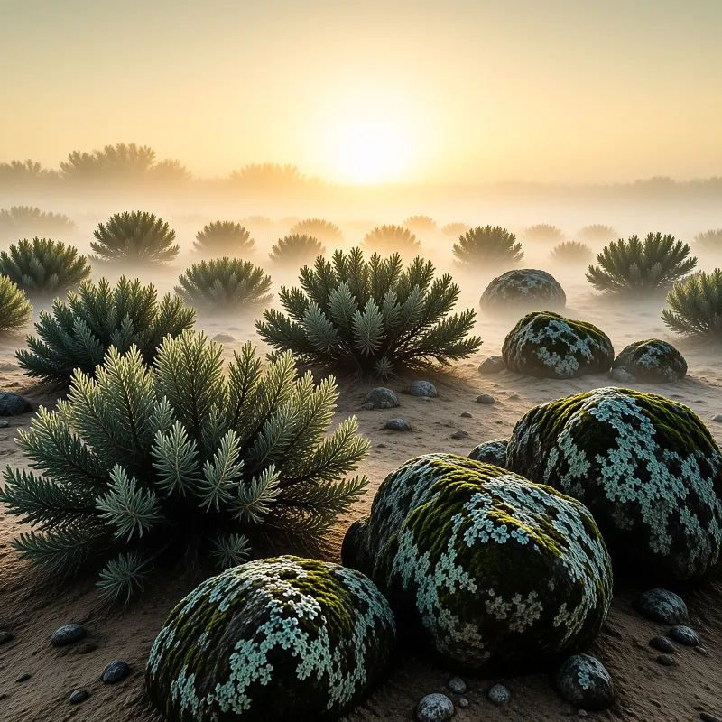 Sunrise Over Mossy Landscape