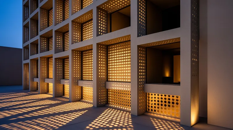 Modern Perforated Wall Facade