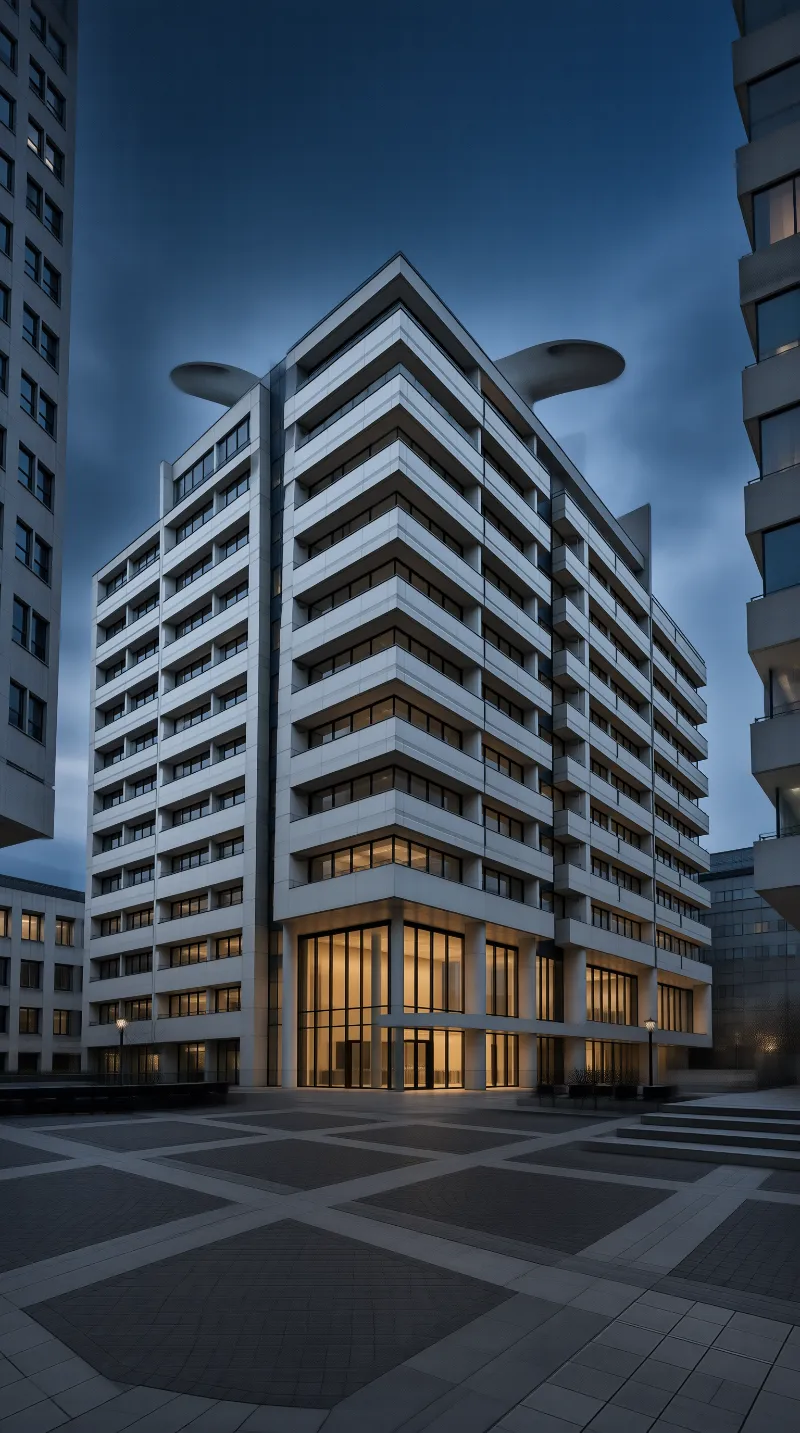 Modern Building at Dusk