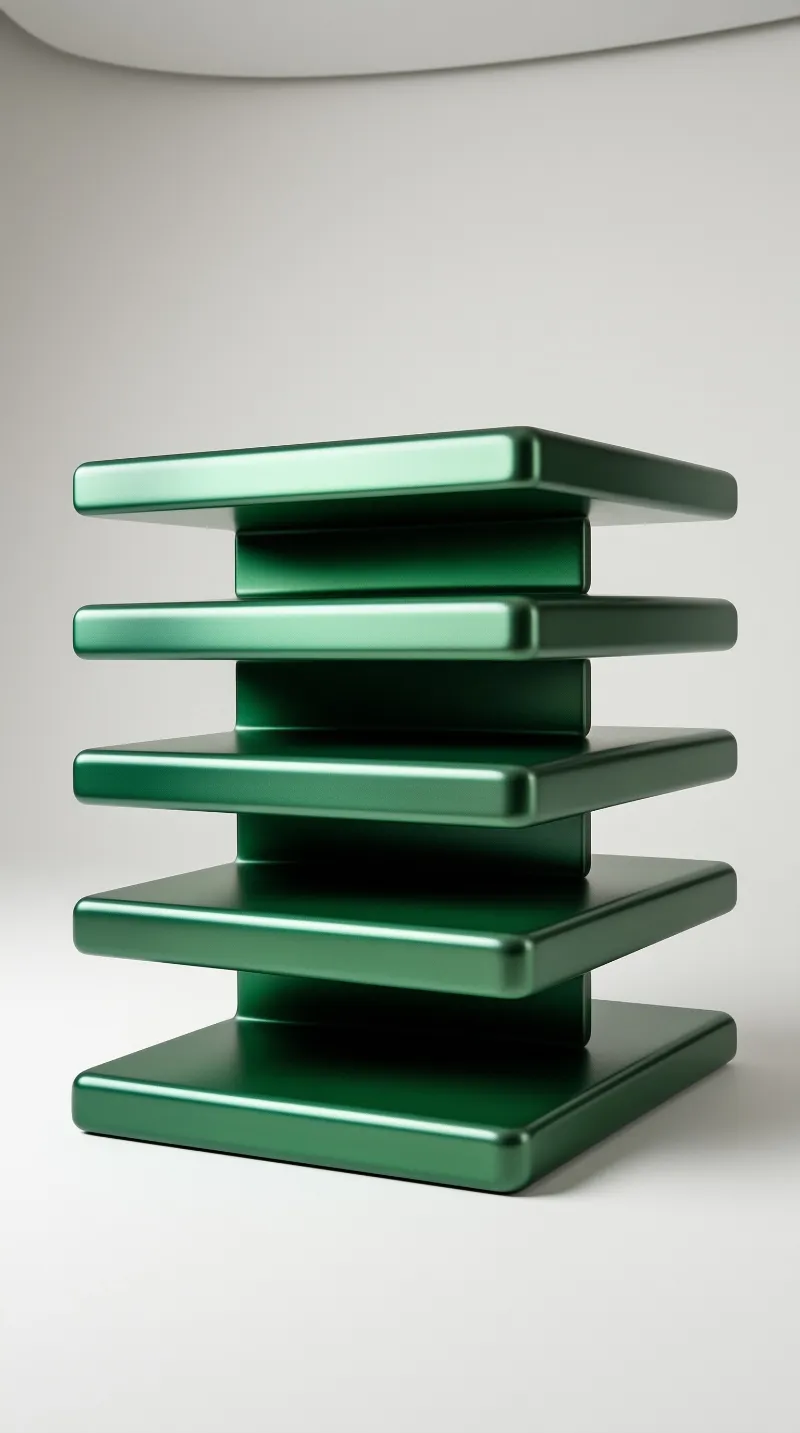 Green Tiered Sculpture