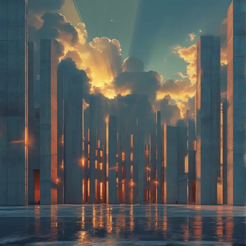 Sunlit Monolithic Pillars