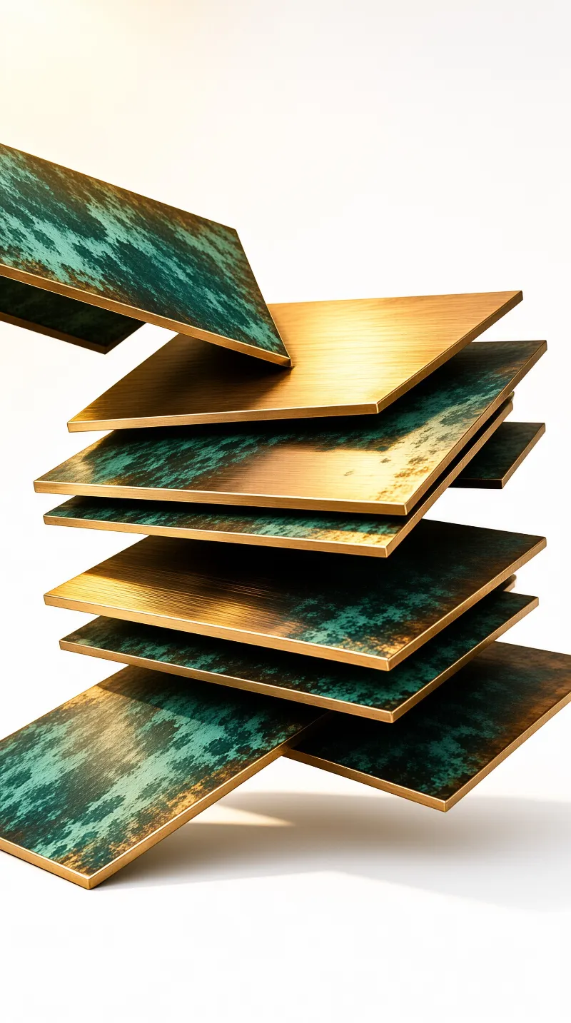 Stacked Bronze Plates