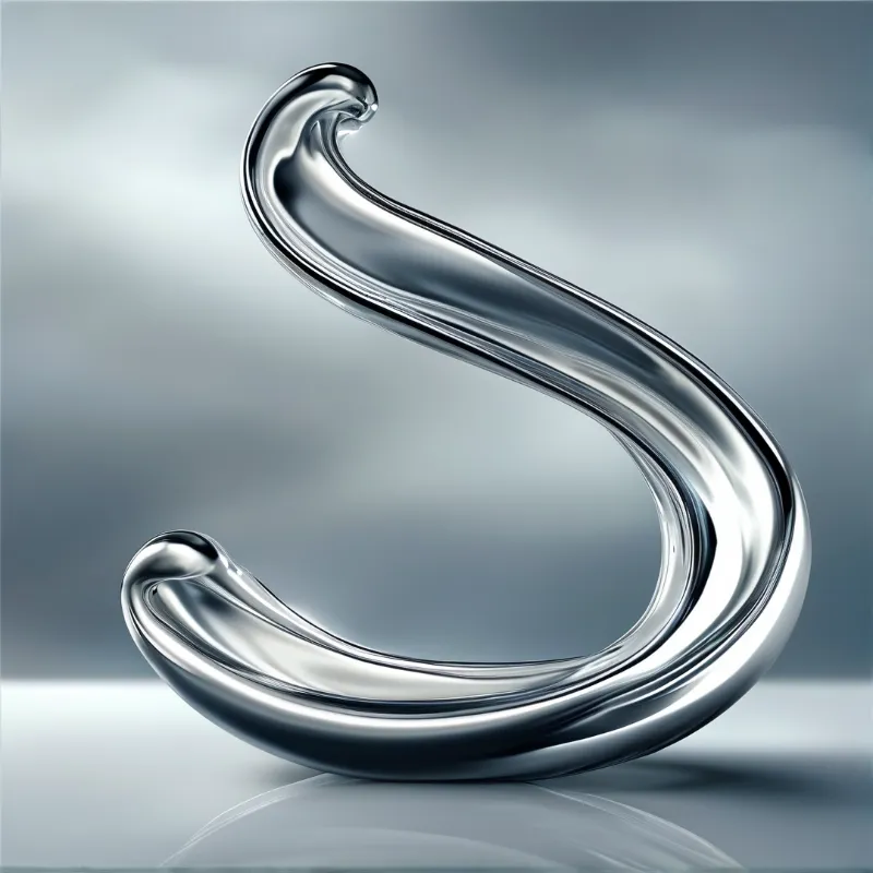 Metallic S-Shape Sculpture