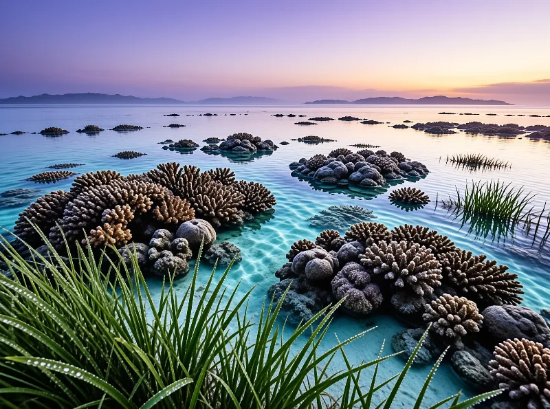 Sunset Over Coral Reef Lagoon