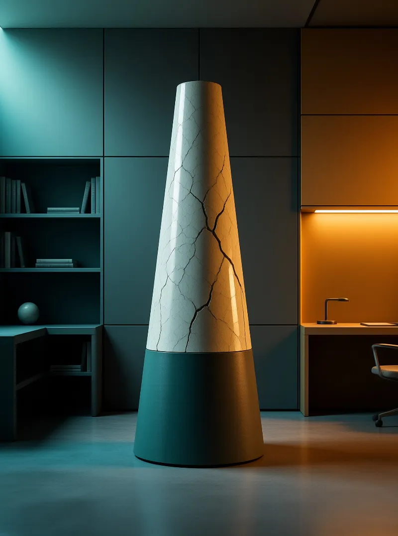 Cracked Cone in Modern Room