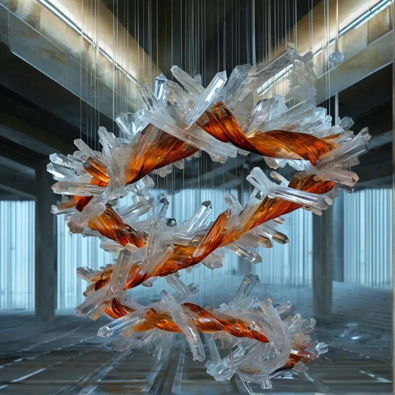 Hanging Crystal Spiral Sculpture